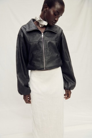 Jupe droite tulle - Ecru