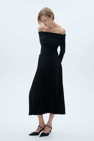 Jupe longue plissée - Noir