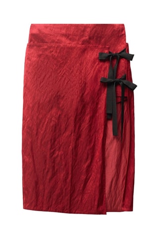 Jupe texturée à noeud multiposition - Rouge