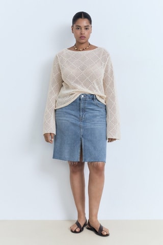 Jupe midi denim - Bleu