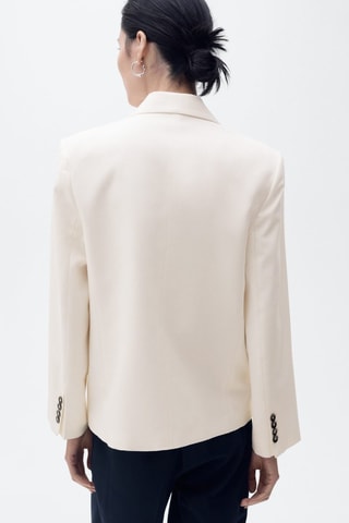 Blazer double boutonnage contrasté - Blanc