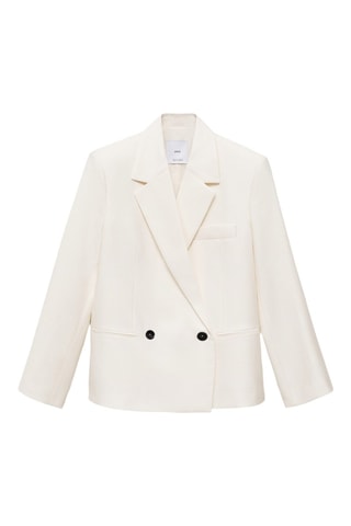 Blazer double boutonnage contrasté - Blanc