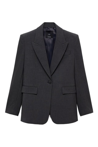 Blazer droit micro pied-de-poule - Bleu marine