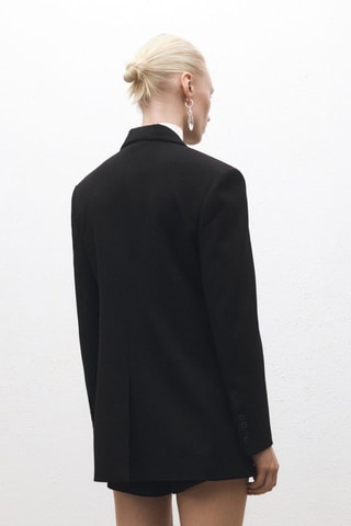 Blazer costume droit à boutons - Noir