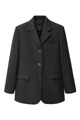 Blazer costume droit à boutons - Noir