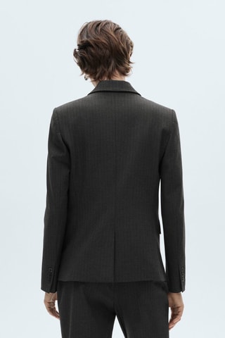 Blazer costume rayures tennis - Gris foncé