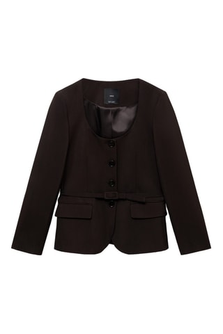 Blazer costume ceinture - Chocolat