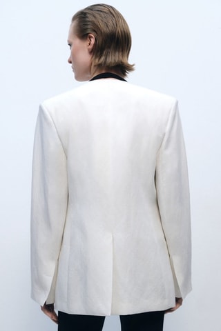 Lyocell en Linnen Blazer - Ecru