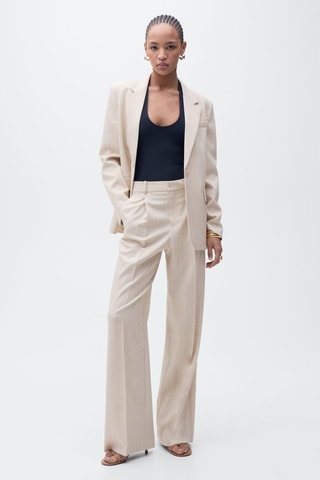 Gestructureerde Blazer - Nude