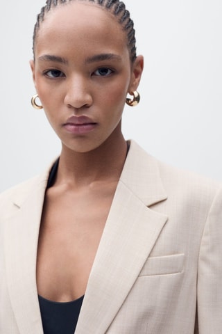 Gestructureerde Blazer - Nude