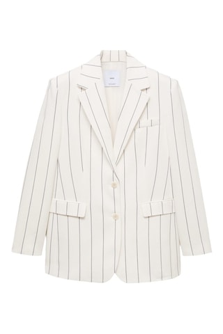 Blazer costume rayures - Blanc
