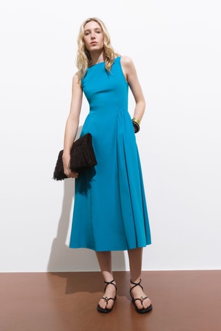 Robe midi évasée - Bleu