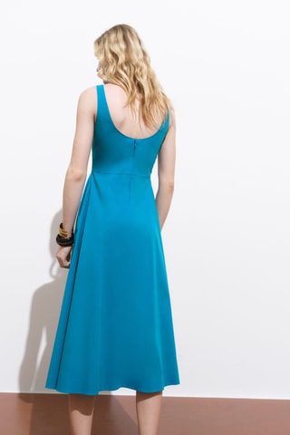Robe midi évasée - Bleu