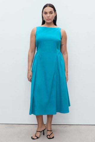 Robe midi évasée - Bleu