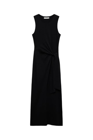 Robe midi coton nœud - Noir