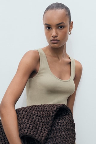 Robe évasée tissu combiné - Kaki