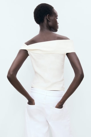 Haut bustier asymétrique - Ecru
