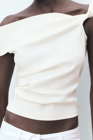 Haut bustier asymétrique - Ecru