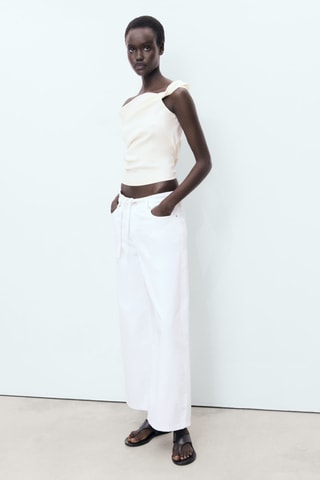 Haut bustier asymétrique - Ecru