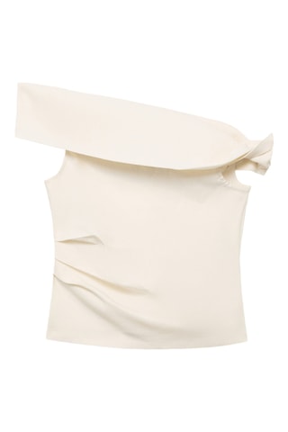 Haut bustier asymétrique - Ecru