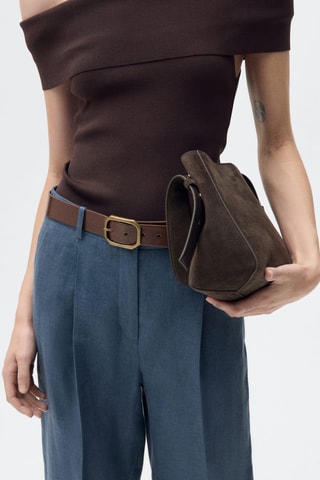 Pantalon lin à pinces - Bleu