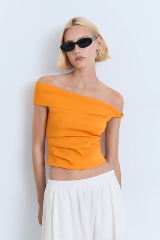Haut bustier asymétrique - Orange