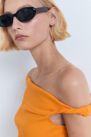 Haut bustier asymétrique - Orange