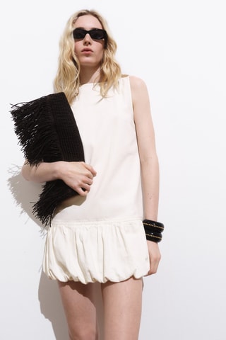 Robe jean bas bouffant - Blanc