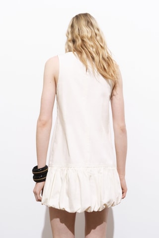 Robe jean bas bouffant - Blanc