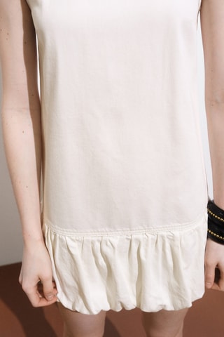 Robe jean bas bouffant - Blanc