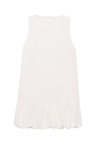 Robe jean bas bouffant - Blanc