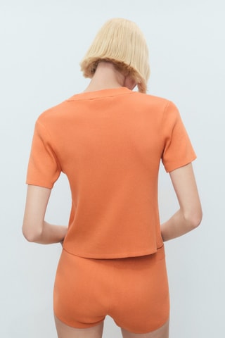 Short en maille poches - Orange