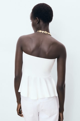 Top bustier péplum - Blanc