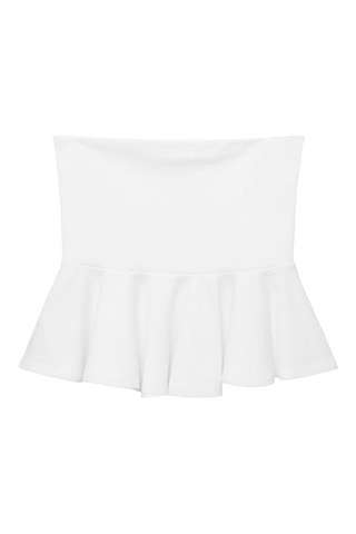 Top bustier péplum - Blanc
