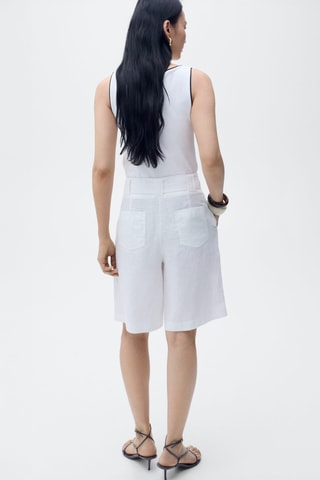 Haut en coton à finitions contrastantes - Blanc