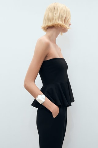 Top bustier péplum - Noir