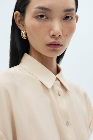 Robe chemisier croisée - Beige