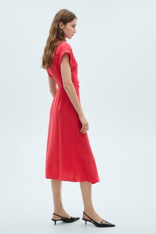 Robe chemisier croisée - Rouge corail