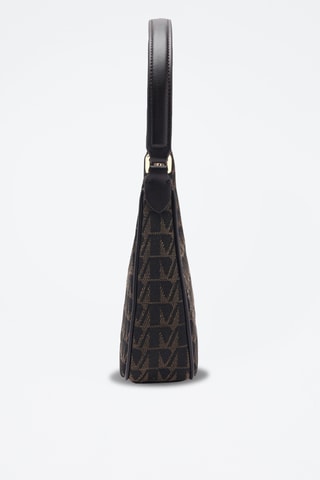 Sac porté épaule imprimé logo - Chocolat