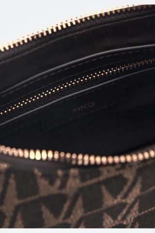 Sac porté épaule imprimé logo - Chocolat