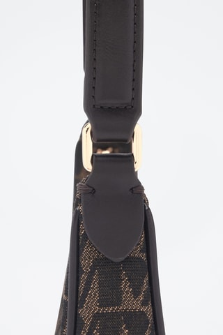 Sac porté épaule imprimé logo - Chocolat