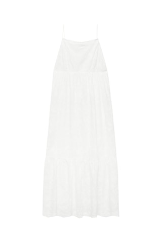 Robe bretelles broderie florale - Blanc