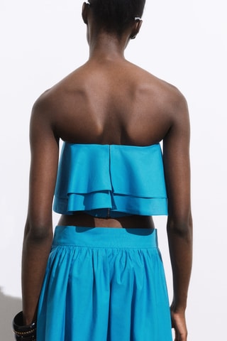 Top bustier coton - Bleu