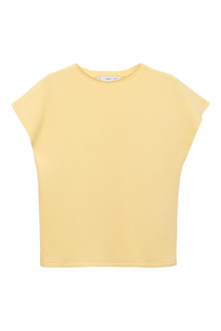 Geweven Trui met Korte Mouwen - Geel