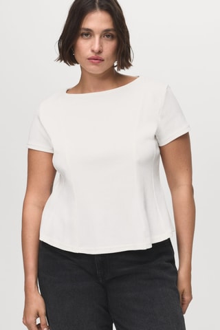 T-shirt coton évasé - Blanc