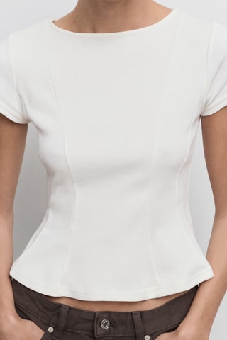 T-shirt coton évasé - Blanc