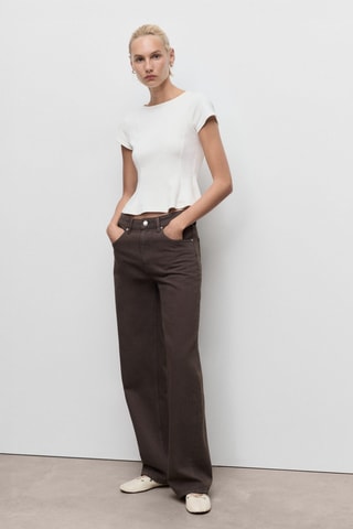 T-shirt coton évasé - Blanc