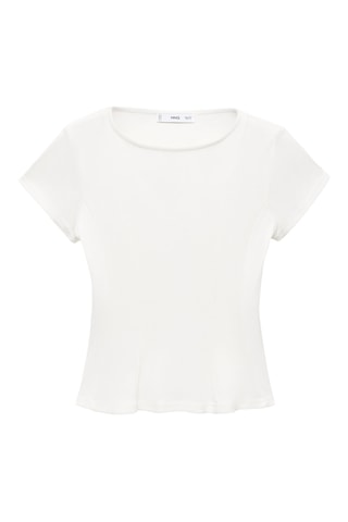 T-shirt coton évasé - Blanc