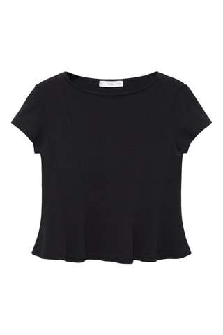 Maglietta cotone scampanata - Nero