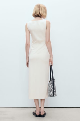 Robe maille col bateau - Ecru